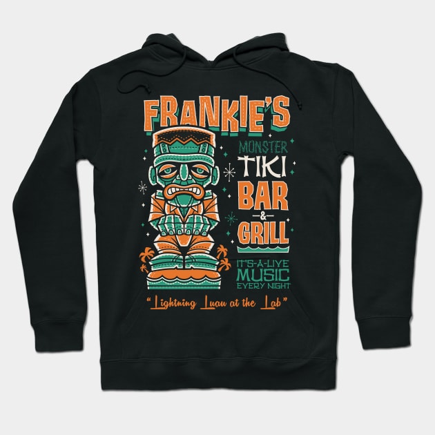 Frankenstein Tiki Bar - Creepy Cute Monster Surf - Hawaii Island Vacation Hoodie by Nemons